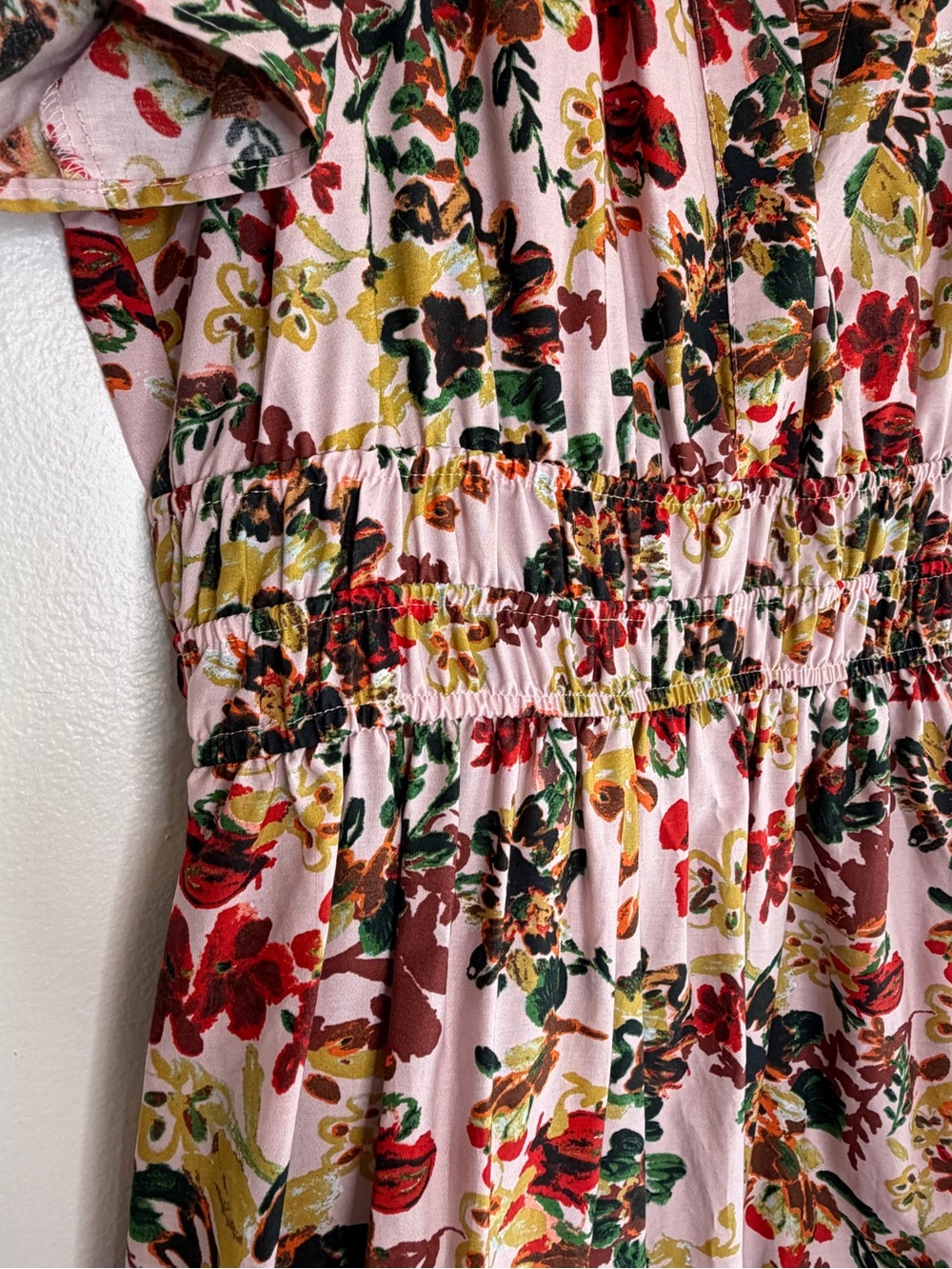 NEW Anthropologie Somerset Tiered Floral Smocked Maxi Dress in Pink Rose Size S - Picture 9 of 14